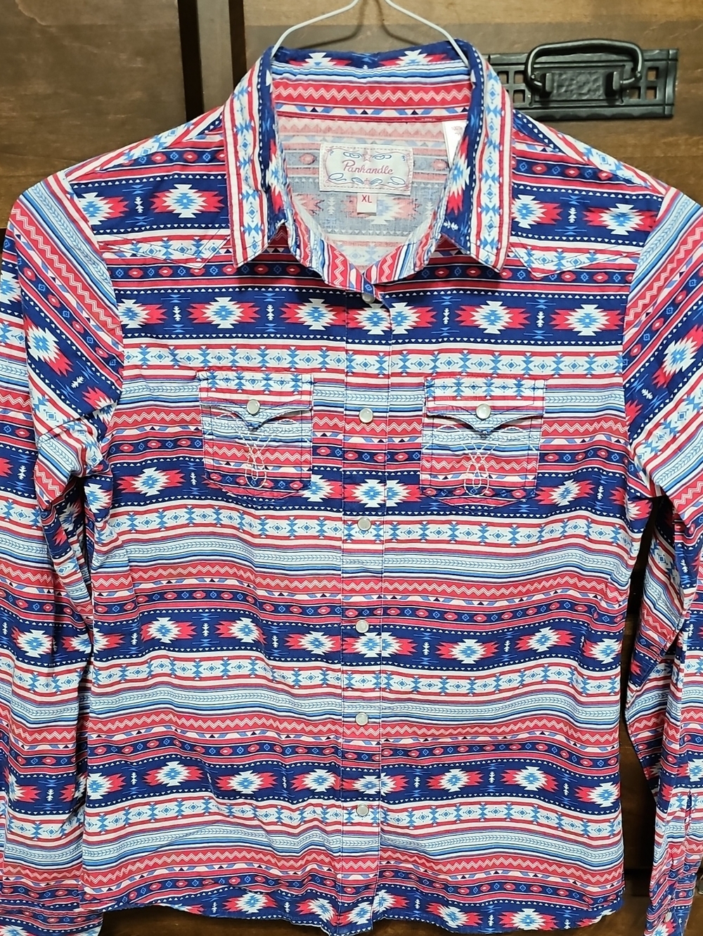 Panhandle Western Cowgirl Pearl Snap Button Top - Picture 4 of 8